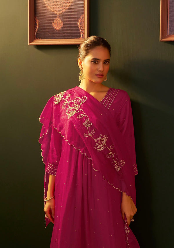 Embroidered Mul Kurta Set