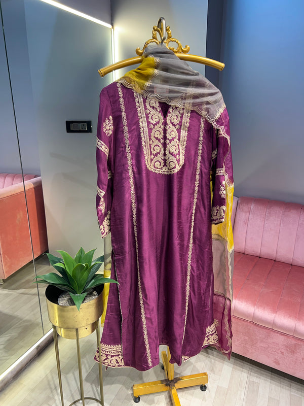 Embroidered Suit with Patch Work Dupatta