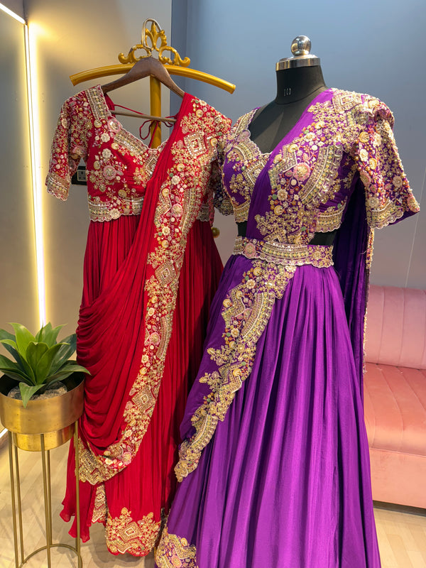 Handworked Drape Lehenga