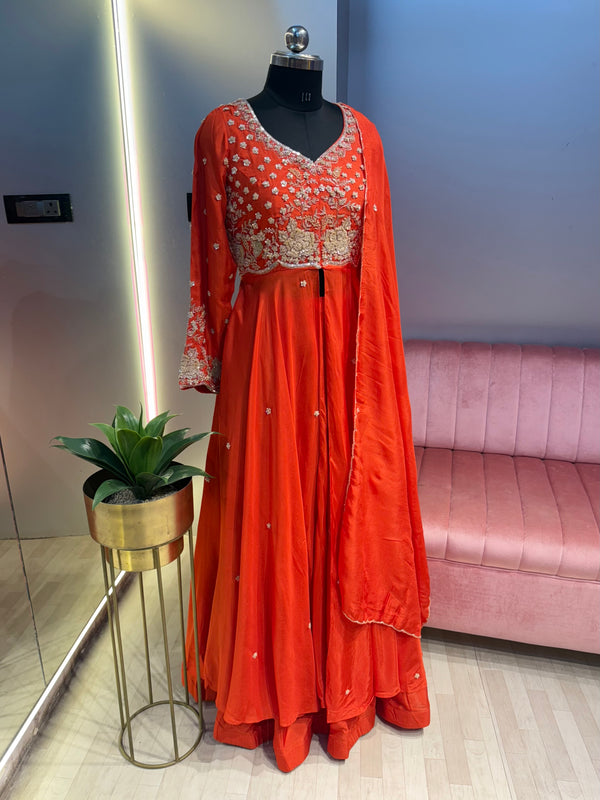 Long Anarkali with Skirt