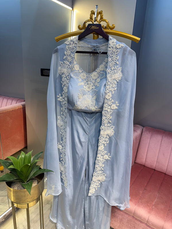 Embroidered Cape Set