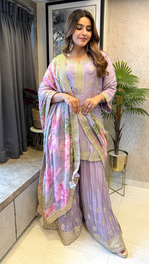 Embroidered Sharara Set
