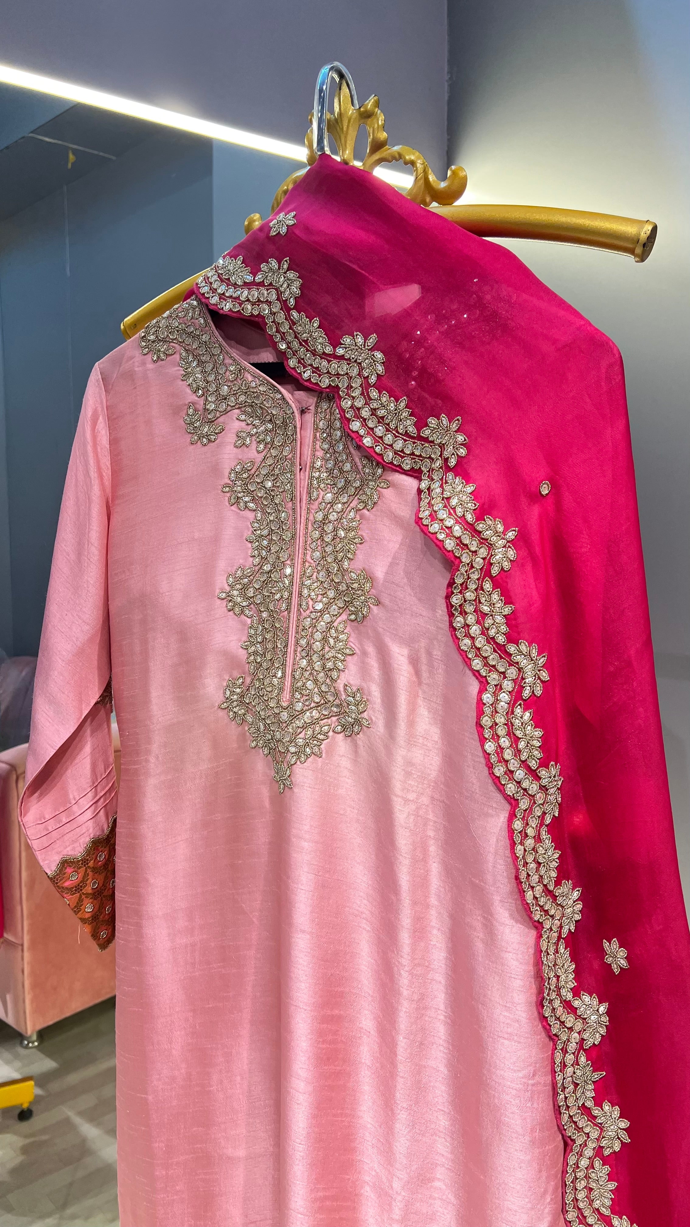 Pista Attractive Looking Readymade Pant Suit With Designer Embroidery Work