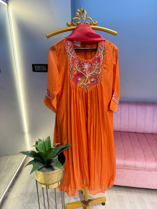 Knot Worked Mul Kurta