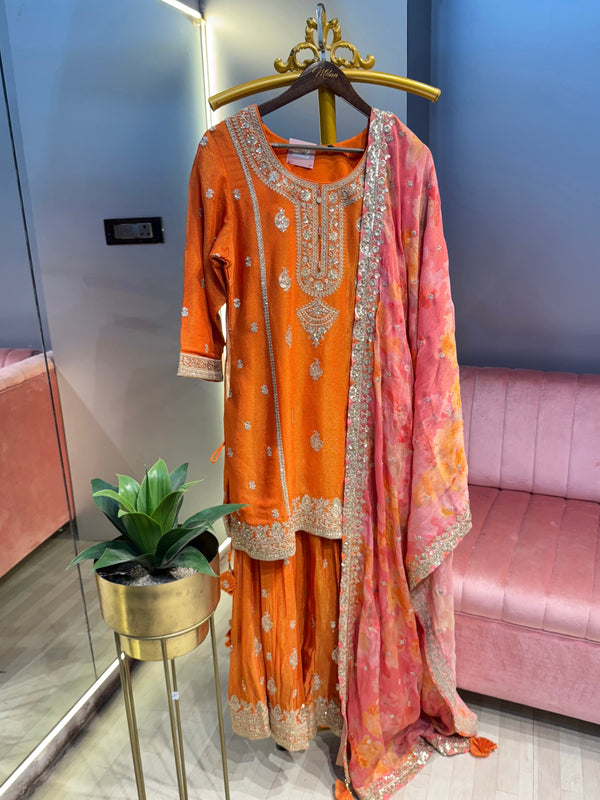 Handworked Sharara Set with Printed Dupatta